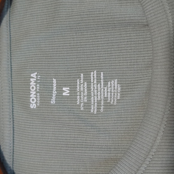 Sonoma Ribbed‎ Pajama Tee Womens Medium lceberg Green NWT - Picture 6 of 8